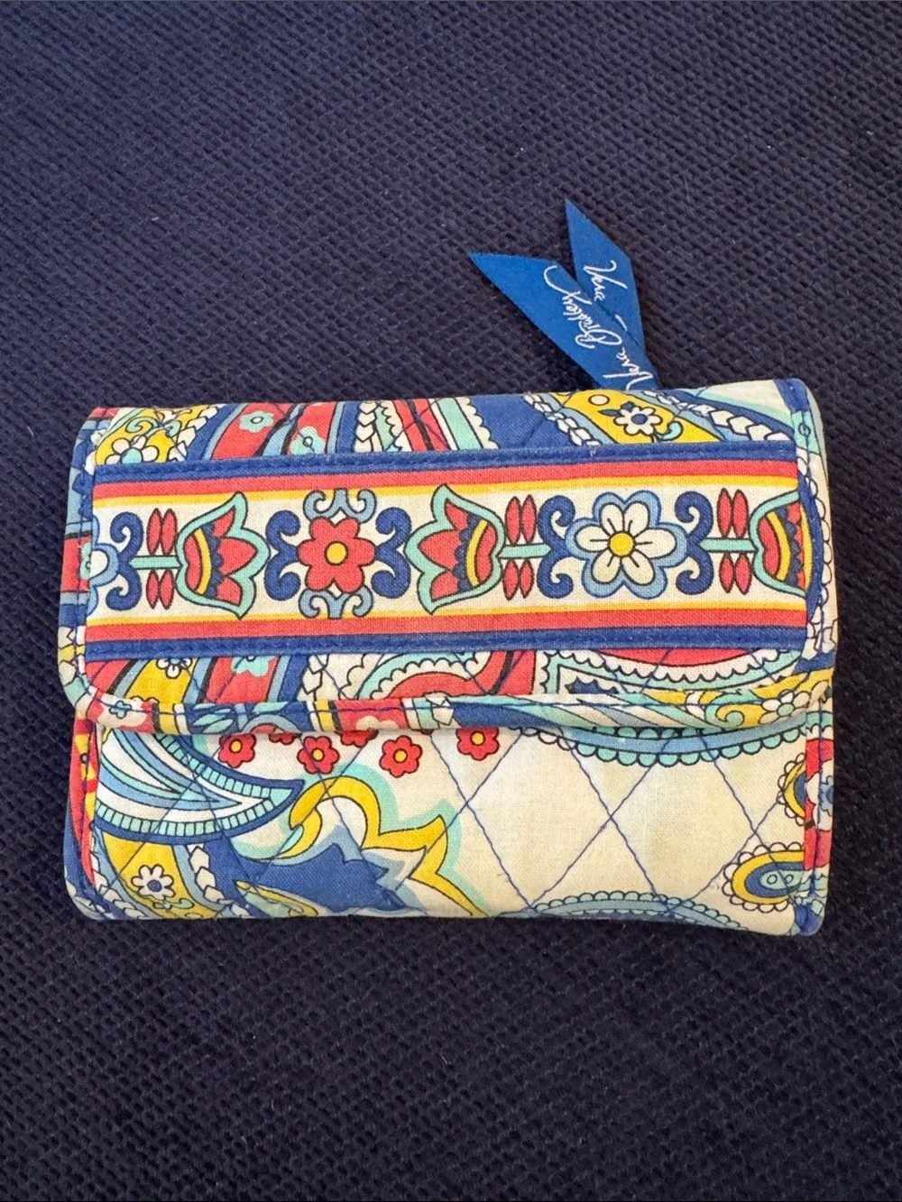 Vera Bradley Retired Marina Paisley Pattern Trifold Wallet